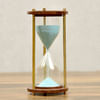 Gift Personalized Sheesham Wood And Brass Hourglass Timer Table Sand Clock