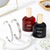Personalized Silver Cuff Bracelet And Luxurious Perfume Raksha Bandhan Combo Online