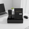Personalized Sleek Black Bottle & Diary Gift Set
