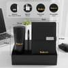 Gift Personalized Sleek Black Bottle & Diary Gift Set for Dad