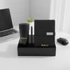 Personalized Sleek Black Bottle & Diary Gift Set for Dad