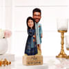 Personalized Soulmates Caricature On Wooden Base