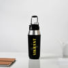 Shop Personalized Stainless Steel Black Water Bottle For Him