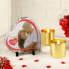 Personalized Stone Heart And Metal Candles Valentine's Day Combo Online