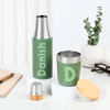 Gift Personalized Sustainable Water Bottle And Mug Combo - Green