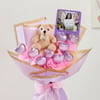 Buy Personalized Teddy And Fridge Magnet Bouquet