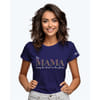 Personalized This Mama Wears Her Heart On Her Sleeve T-shirt - Navy Blue