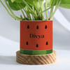 Gift Personalized Watermelon Planter With Money Plant