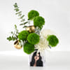 Buy Personalized White Disbuds & Green Carnations Arrangement