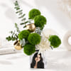 Personalized White Disbuds & Green Carnations Arrangement Online