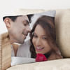 Shop Personalized White Satin Photo Cushion