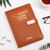 Shop Personalized Women's Day Brown Diary And Pen Combo