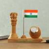 Personalized Wooden Ashok Stambh And Clock Online