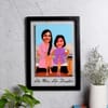 Personalized Wooden Caricature Photo Frame for Mom & Daughter Online