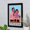 Gift Personalized Wooden Caricature Photo Frame for Mom & Daughter