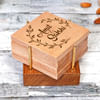 Buy Personalized Wooden Coasters with Coaster Holder for Couples - Set of 4
