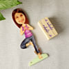 Buy Personalized Yoga Pose Caricature with Wooden Stand