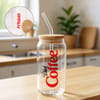 Personlized Wooden Lid Glass Tumbler