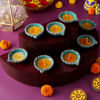 Buy Petals Shaped Clay Diyas - Set Of 8