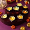 Petals Shaped Clay Diyas - Set Of 8 Online