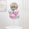 Pink And Silver Birthday Balloon Arrangement Online