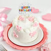 Gift Pink And White Bows Birthday Cake