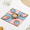 Buy Pink & Blue Rangoli with Tea Light Candle