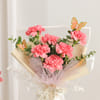 Buy Pink Carnation Bouquet for Mom with Coral Butterflies