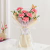Pink Carnation Bouquet for Mom with Coral Butterflies