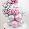 Shop Pink Chrome Birthday Balloon Arrangement