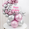Shop Pink Chrome Birthday Balloon Bouquet