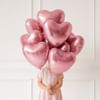 Gift Pink Heart Foil Balloons-Set Of 5