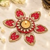 Pink Rangoli with Tealight Candle Diwali Set