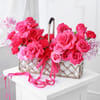 Gift Pink Roses and Carnation Garden Basket