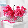 Pink Roses and Carnation Garden Basket