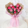 Gift Pink Roses And Teddy For Valentine's Day