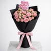 Gift Pink Roses Bouquet & Pineapple Cake Combo for Mom