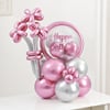 Gift Pink Silver Balloon Bouquet for Birthday