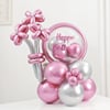 Pink Silver Balloon Bouquet for Birthday