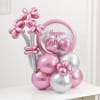 Gift Pink & Silver Birthday Balloon Arrangement