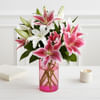 Pink & White Lily Bouquet Online