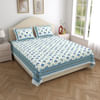 Placid Blue Double Bedsheet And Pillow Cover Set