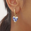 Porcelain Heart Gold Hoops Online