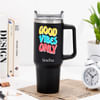 Positive Vibes Personalized Matte Black Tumbler Online