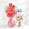 Premium Floral Cake with Bouquet for Brother
