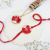 Preserved Flower Resin Bhaiya Bhabhi Rakhi Online