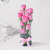 Gift Pristine 10 Pink Roses in Vase with Teddy