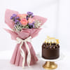 Purple Anniversary Bouquet & Chocolate Bento Cake (300g)