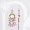 Gift Purple Charm Bhaiya Bhabhi And Kids Rakhi Combo