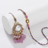 Gift Purple Grace Kundan Bhaiya Bhabhi Rakhi
